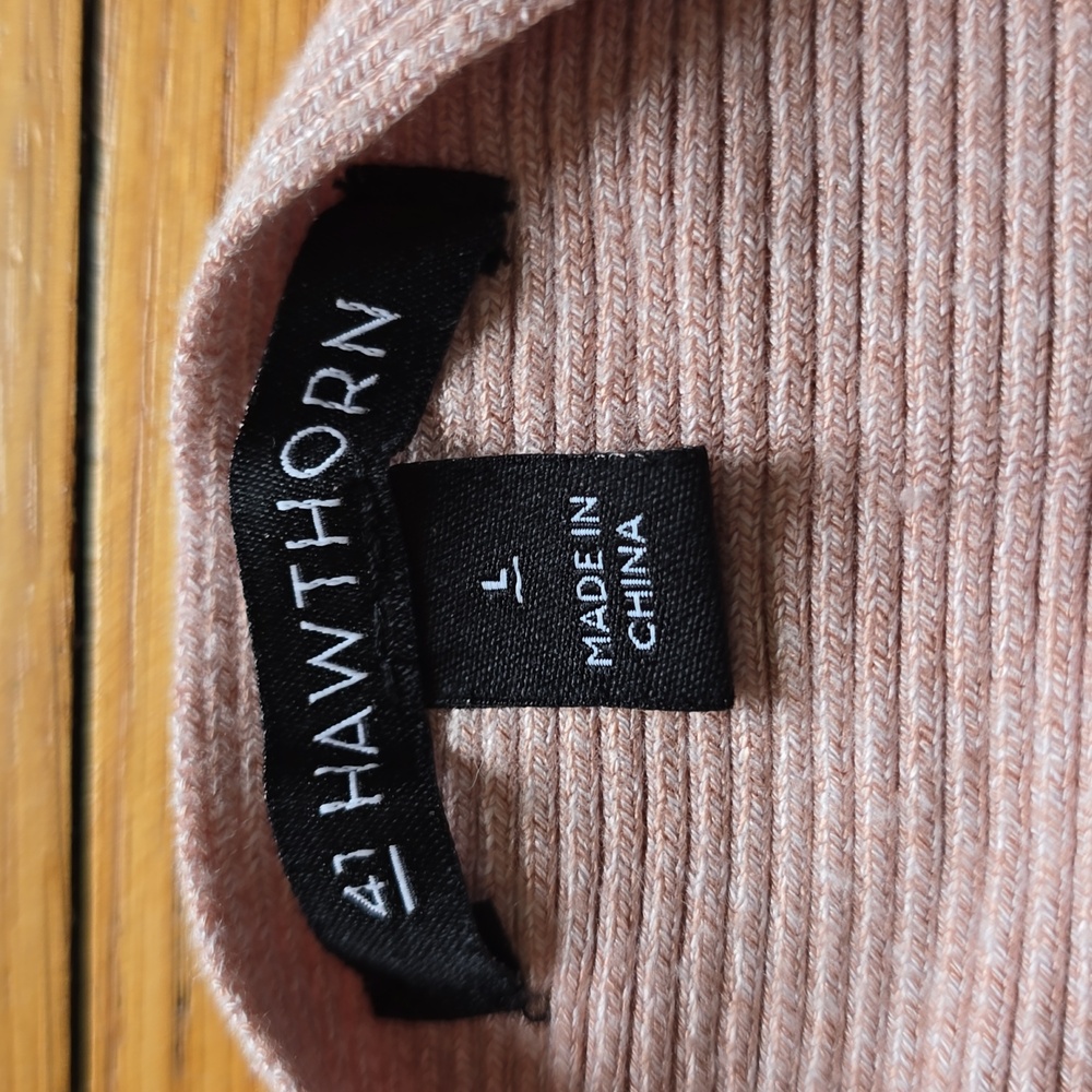 41 HAWTHORN, Saya Multi Ribbed Open Cardigan, Sandy Pink, EUC, Women's L - Picture 6 of 16